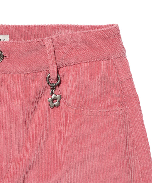 Women's corduroy semi-wide pants pink