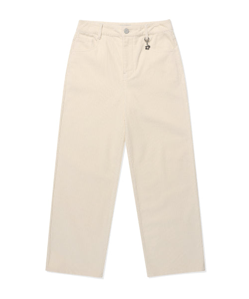 Women's Corduroy Semi-Wide Pants Cream