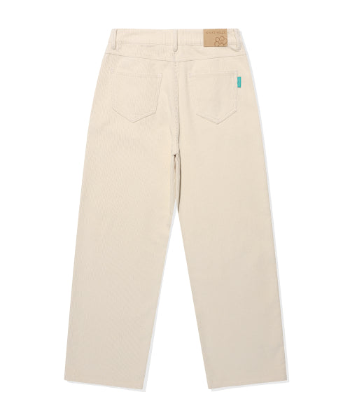 Women's Corduroy Semi-Wide Pants Cream