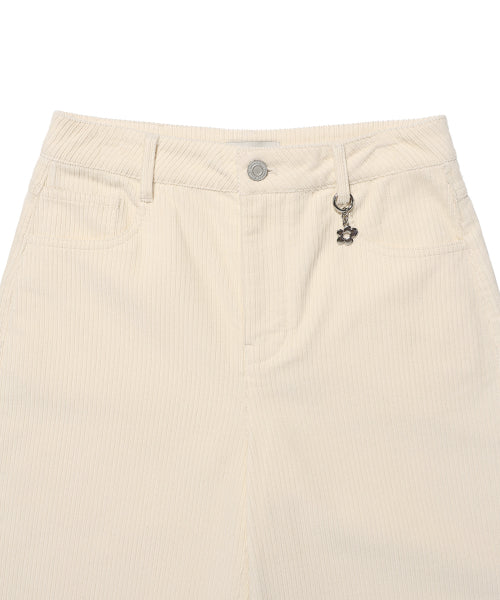 Women's Corduroy Semi-Wide Pants Cream