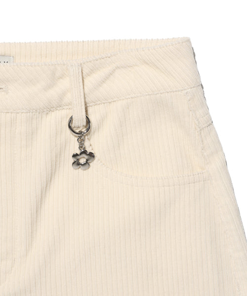 Women's Corduroy Semi-Wide Pants Cream