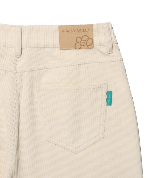Women's Corduroy Semi-Wide Pants Cream