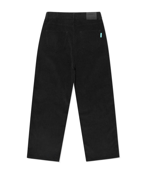 Women's corduroy semi-wide pants black