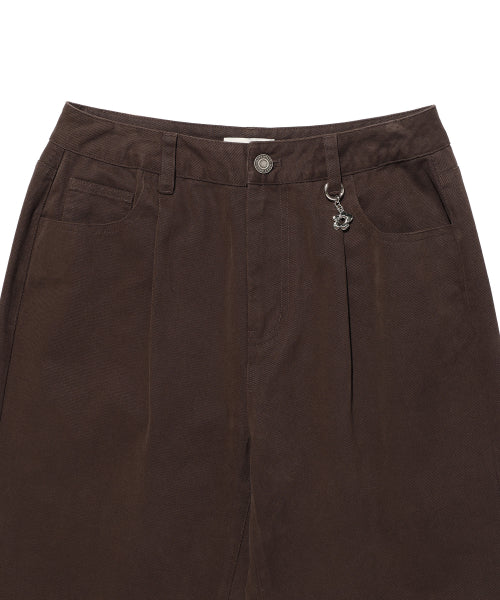 Women's Peach Cotton Pintuck Pants Brown