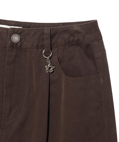 Women's Peach Cotton Pintuck Pants Brown