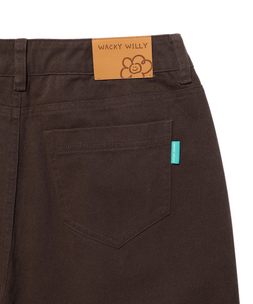Women's Peach Cotton Pintuck Pants Brown