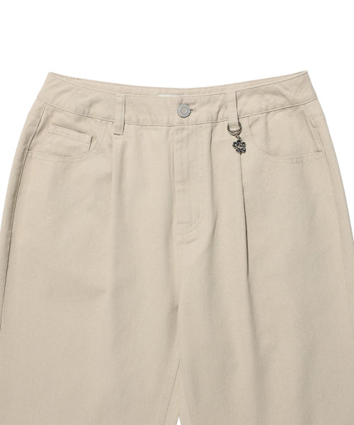 Women's Peach Cotton Pintuck Pants Beige