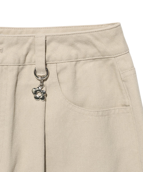 Women's Peach Cotton Pintuck Pants Beige