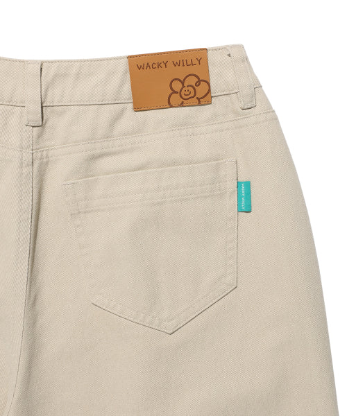 Women's Peach Cotton Pintuck Pants Beige