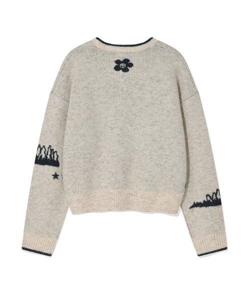 Women's Jagged Graphic Pullover Oatmeal