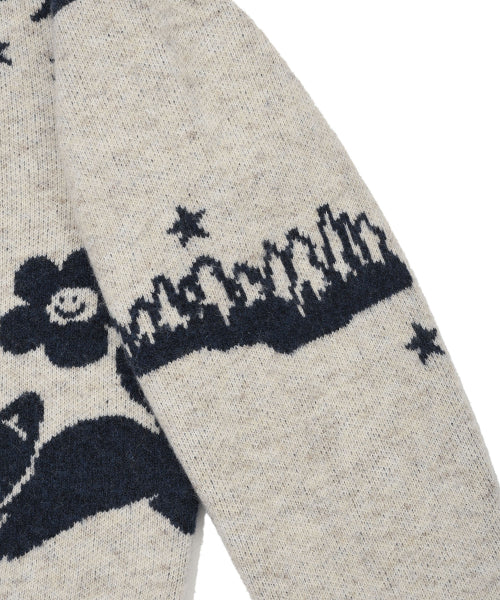 Women's Jagged Graphic Pullover Oatmeal
