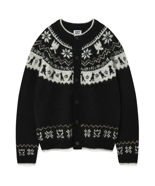 Nordic round cardigan black