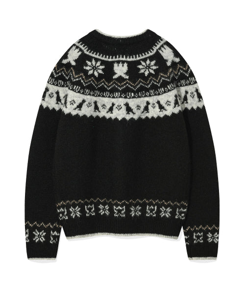 Nordic round cardigan black