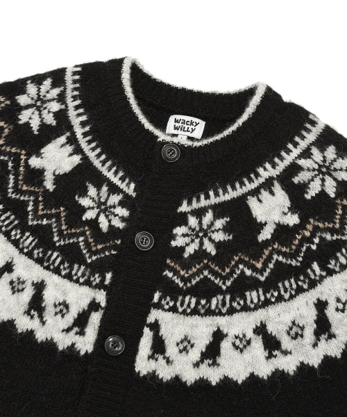 Nordic round cardigan black