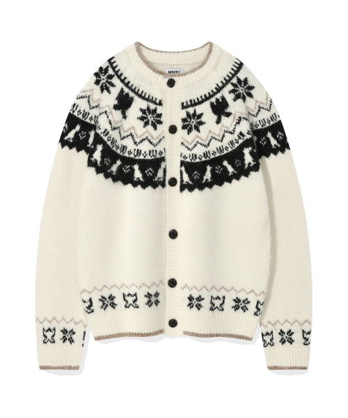 Nordic round cardigan cream
