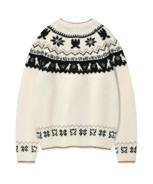 Nordic round cardigan cream