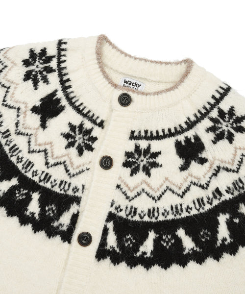 Nordic round cardigan cream