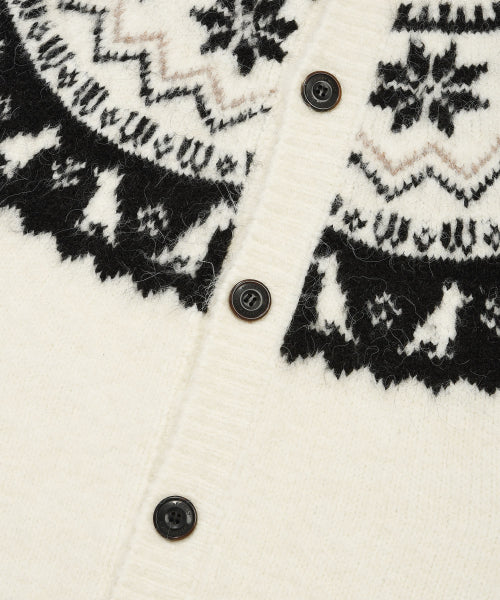 Nordic round cardigan cream