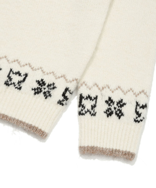 Nordic round cardigan cream
