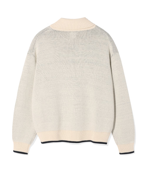 Western graphic cardigan cream