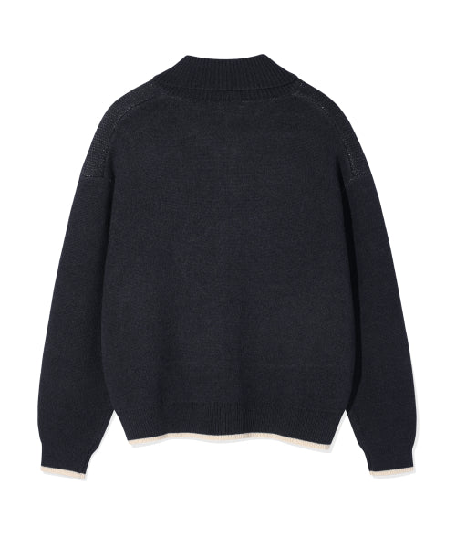 Western graphic cardigan navy