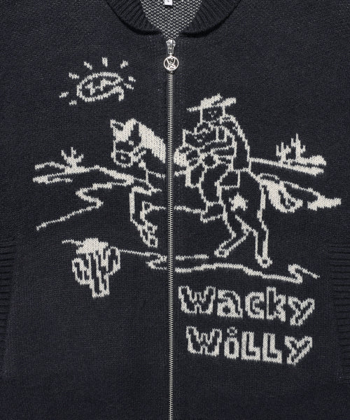 Western graphic cardigan navy