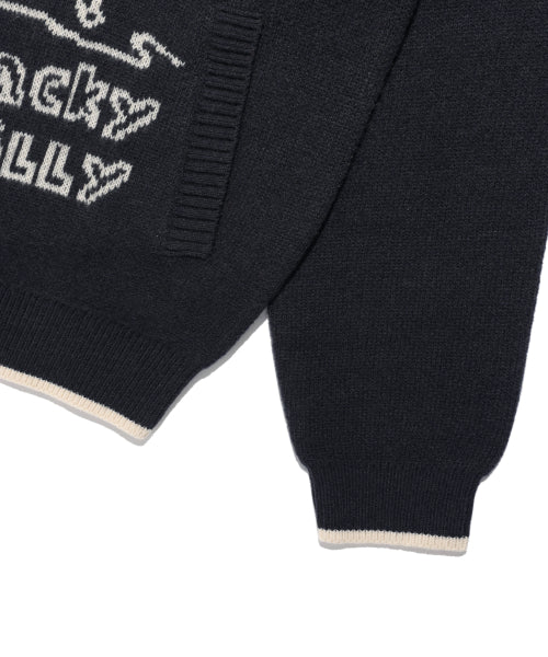 Western graphic cardigan navy