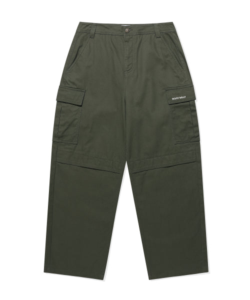 Balloon Fit Cotton Cargo Pants Khaki