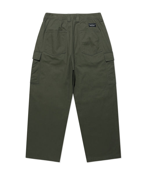 Balloon Fit Cotton Cargo Pants Khaki