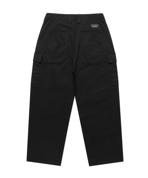 Balloon Fit Cotton Cargo Pants Black