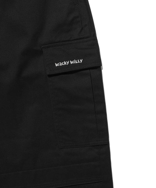 Balloon Fit Cotton Cargo Pants Black