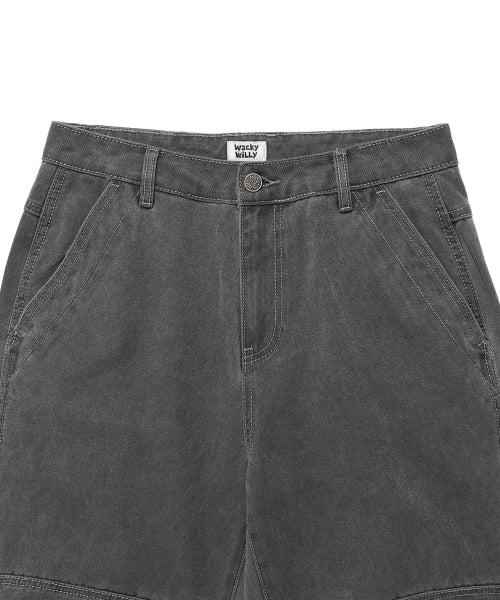 Dying Cotton Slit Pants Charcoal