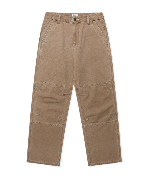 Dying Cotton Slit Pants Brown