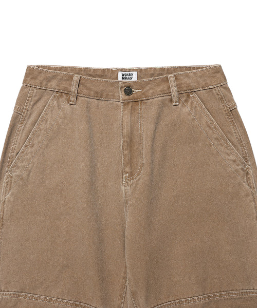 Dying Cotton Slit Pants Brown