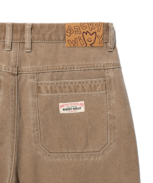 Dying Cotton Slit Pants Brown