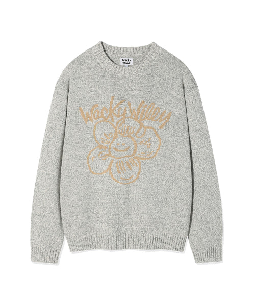 Big Lily Graphic Pullover Knit Gray
