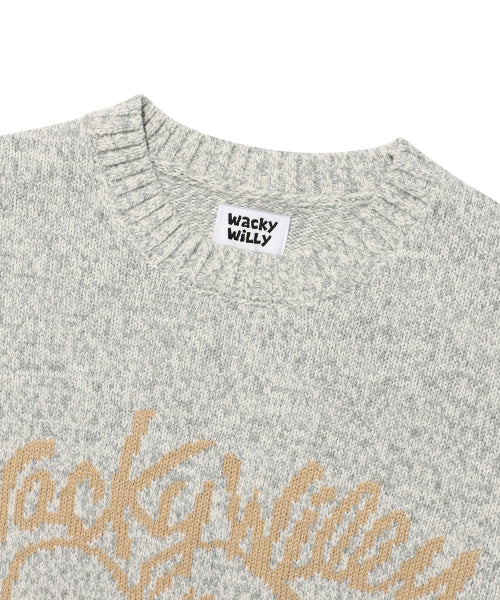 Big Lily Graphic Pullover Knit Gray