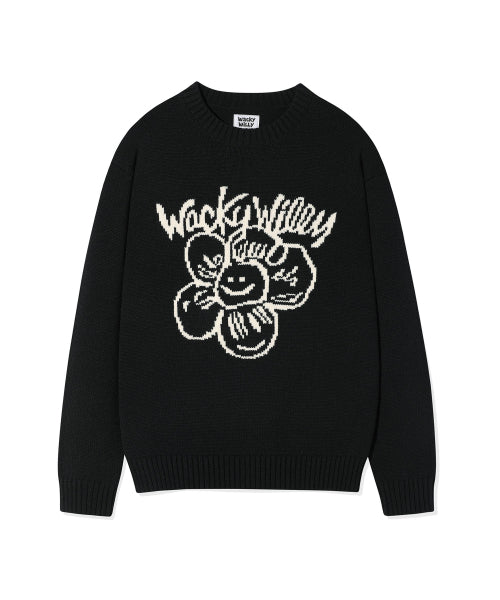 Big Lily Graphic Pullover Knit Black