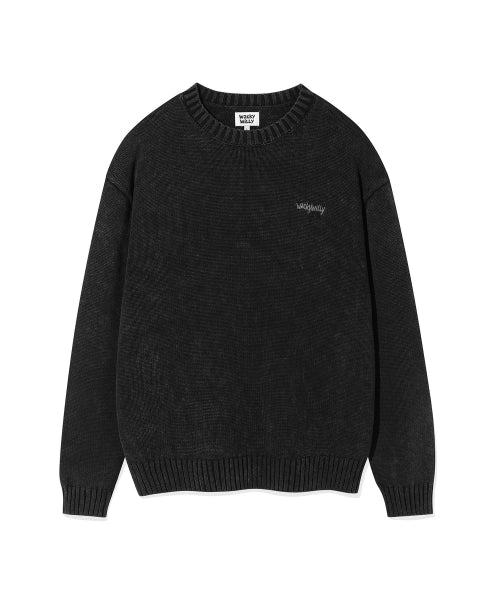 Garment Washing Pullover Knit Charcoal