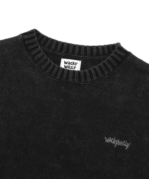 Garment Washing Pullover Knit Charcoal