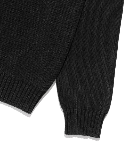Garment Washing Pullover Knit Charcoal