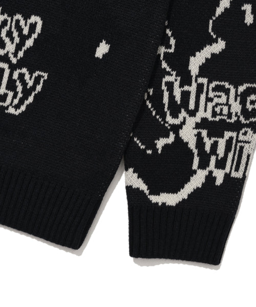 Camouflage Pattern Pullover Knit Navy