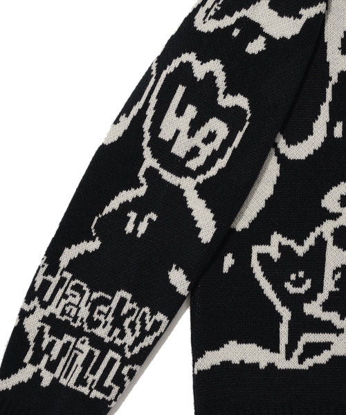 Camouflage Pattern Pullover Knit Navy