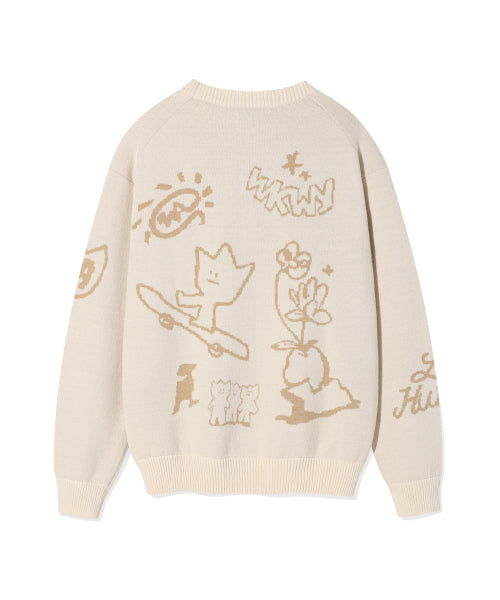 Jacquard Pullover Knit Cream