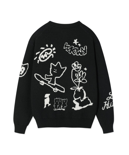 Jacquard Pullover Knit Black