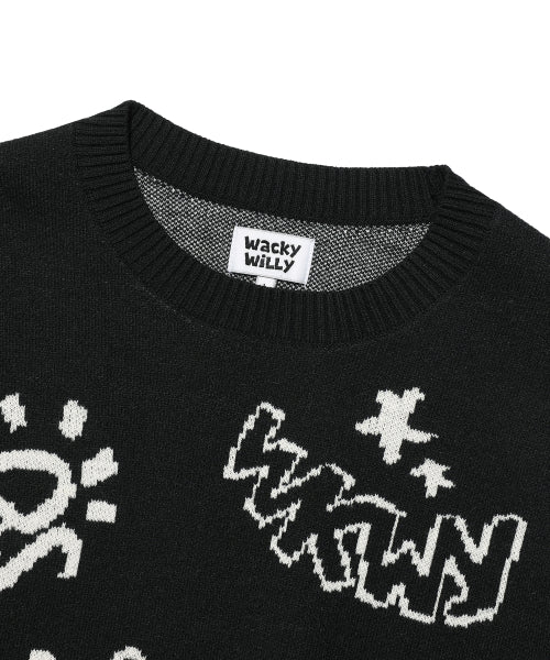 Jacquard Pullover Knit Black