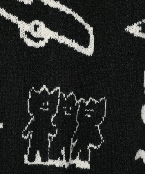 Jacquard Pullover Knit Black