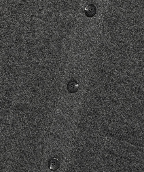 Typo Logo Round Neck Cardigan Charcoal