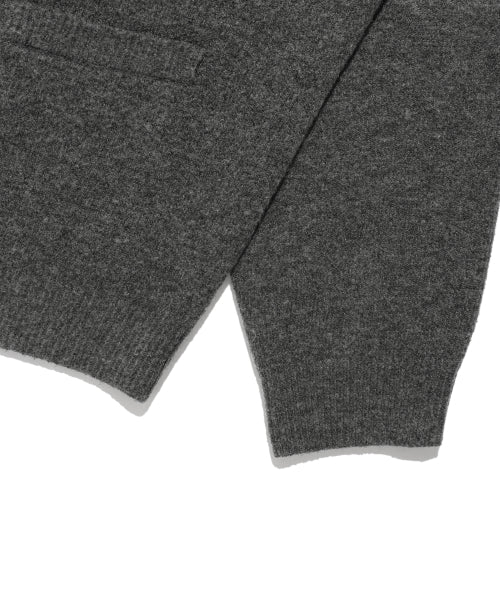 Typo Logo Round Neck Cardigan Charcoal