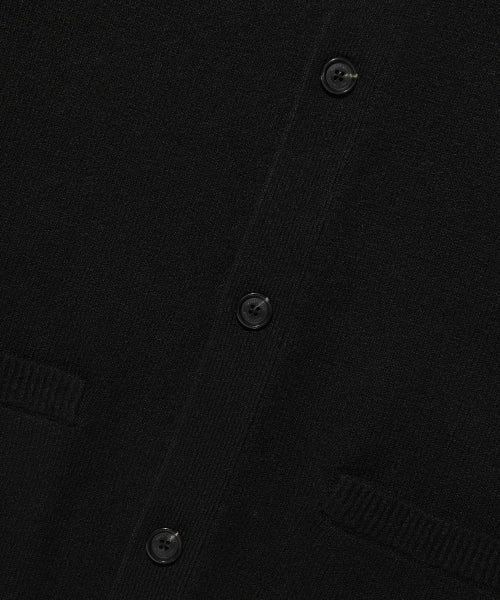 typo logo round neck cardigan black